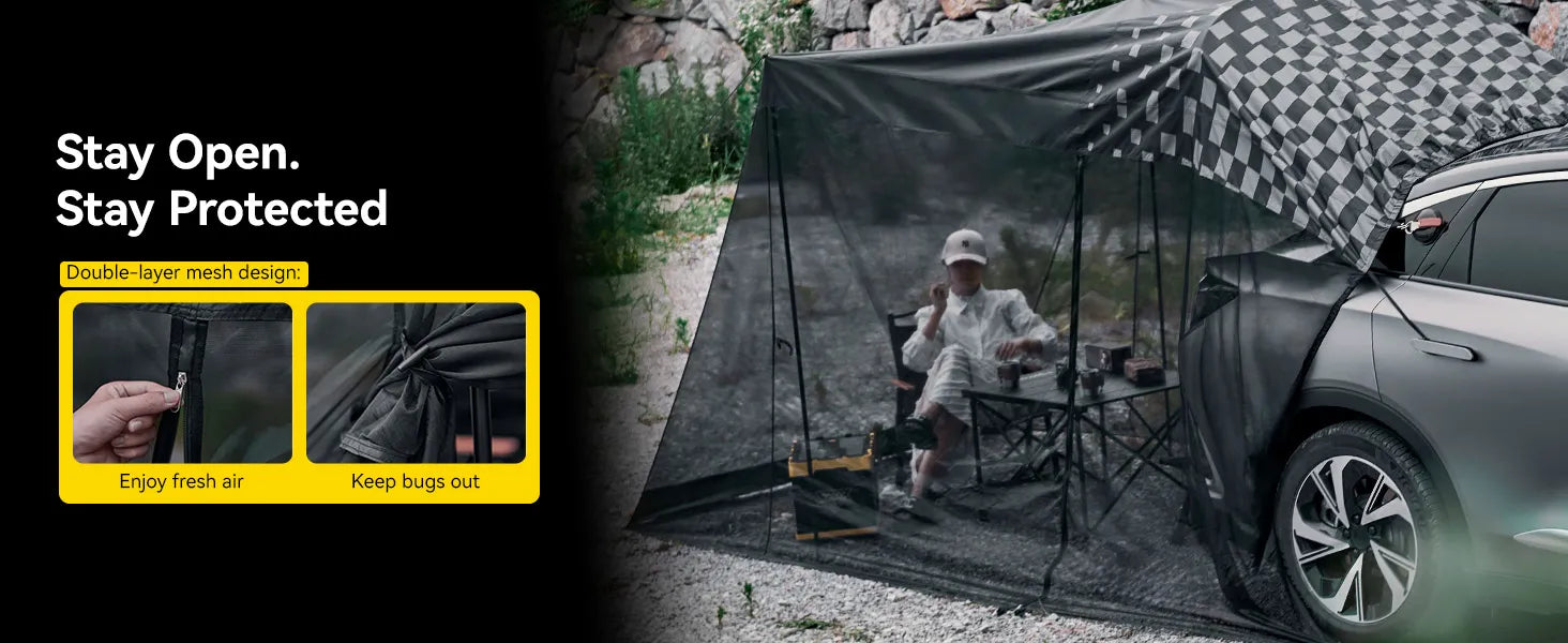 Tailgate Tent for Camping Backpacking Trap-Universal Fit Car accessories 3Wliners UK
