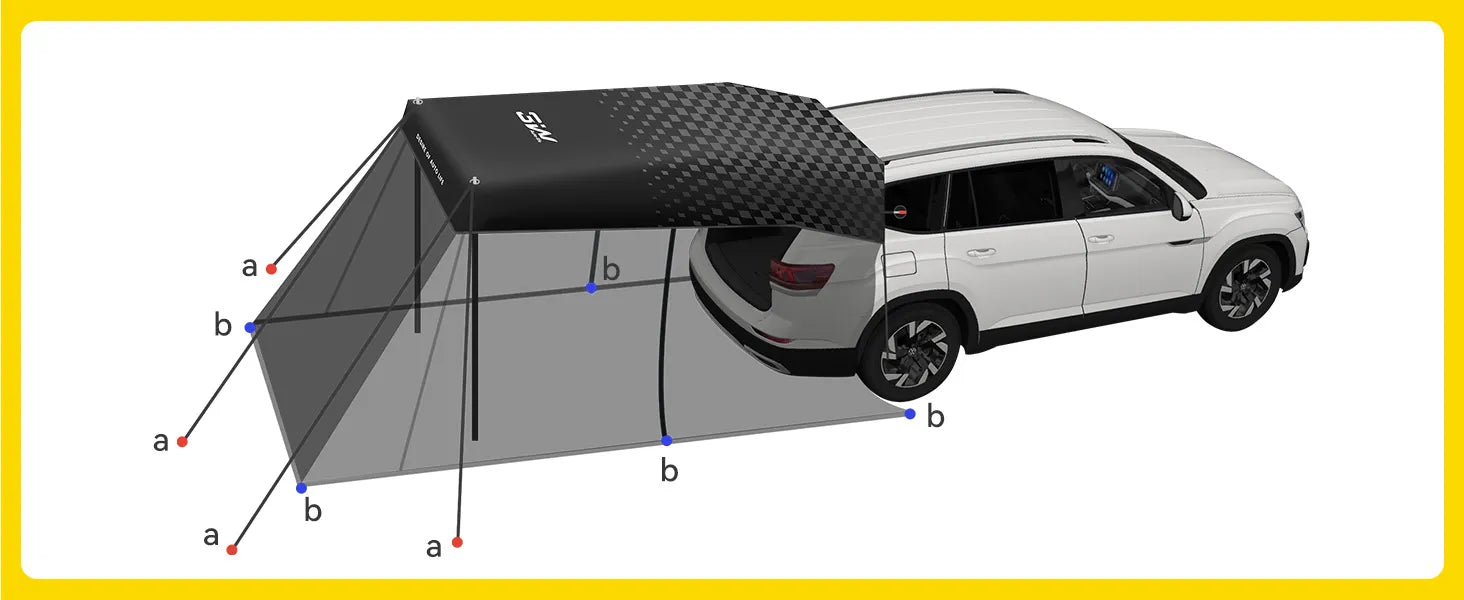 Tailgate Tent for Camping Backpacking Trap-Universal Fit Car accessories 3Wliners UK