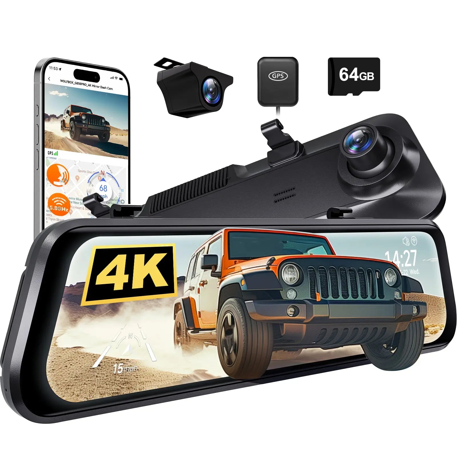 WOLFBOX G850Pro Dash Cam 3Wliners UK