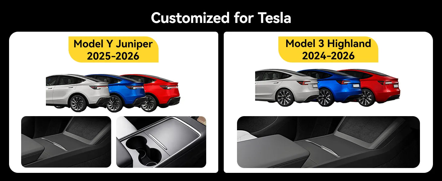 3W Hidden Magnetic Under Screen Storage Box for Tesla Model Y Juniper/ Model 3 Highland/ Model Y L Car Accessories 3Wliners UK