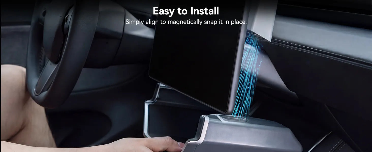 3W Hidden Magnetic Under Screen Storage Box for Tesla Model Y Juniper/ Model 3 Highland/ Model Y L Car Accessories 3Wliners UK