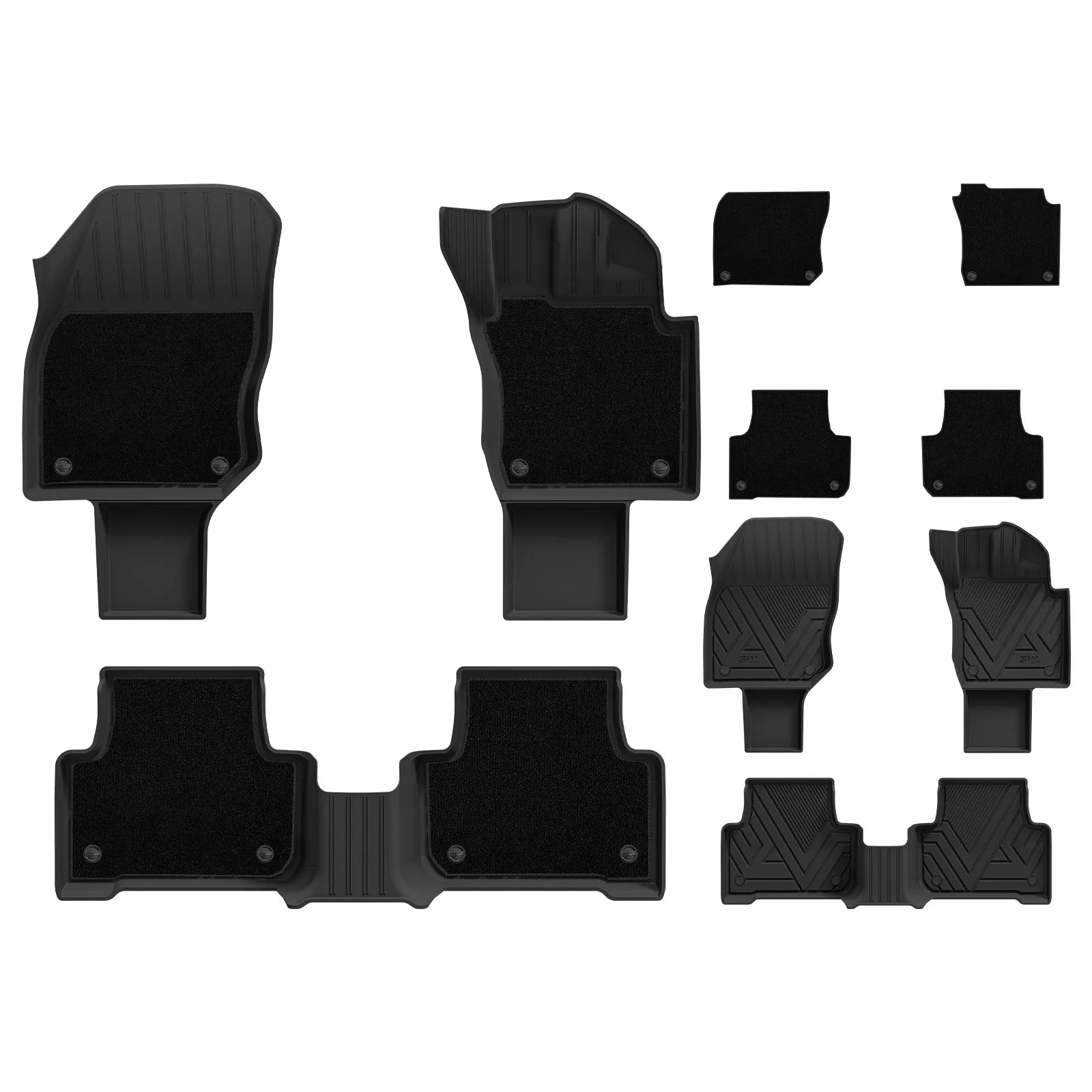3W All Weather Car Mats For Volkswagen Tiguan 2025-2026 RHD 3Wliners UK Plug-in Hybrid 1st&2nd Row Mats+Carpets