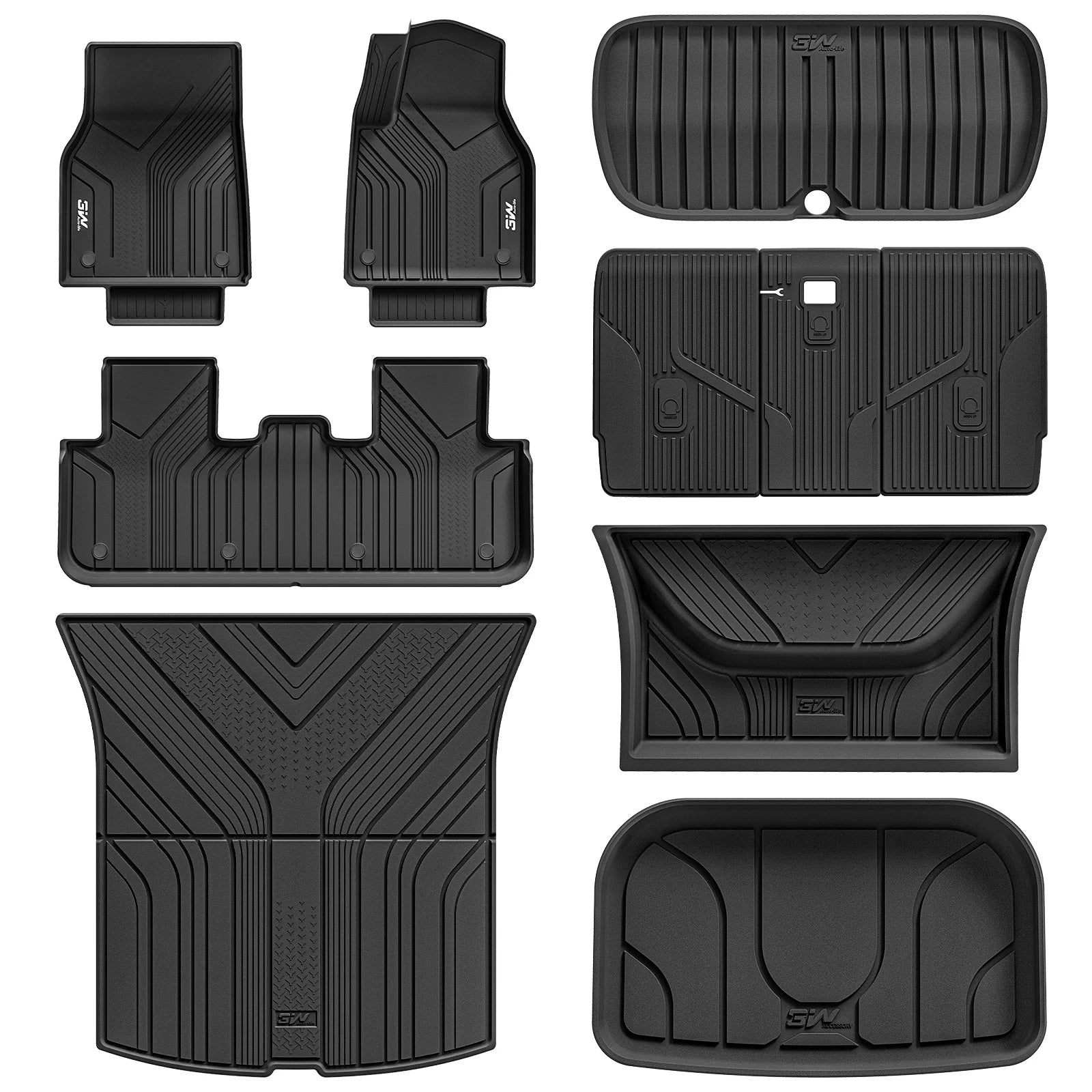 3W All Weather Auto Mats For Tesla Model Y Juniper 2025-2026 3Wliners UK 1st&2nd Row Mats+Storage&Boot Mats Set+Back Seat Cover