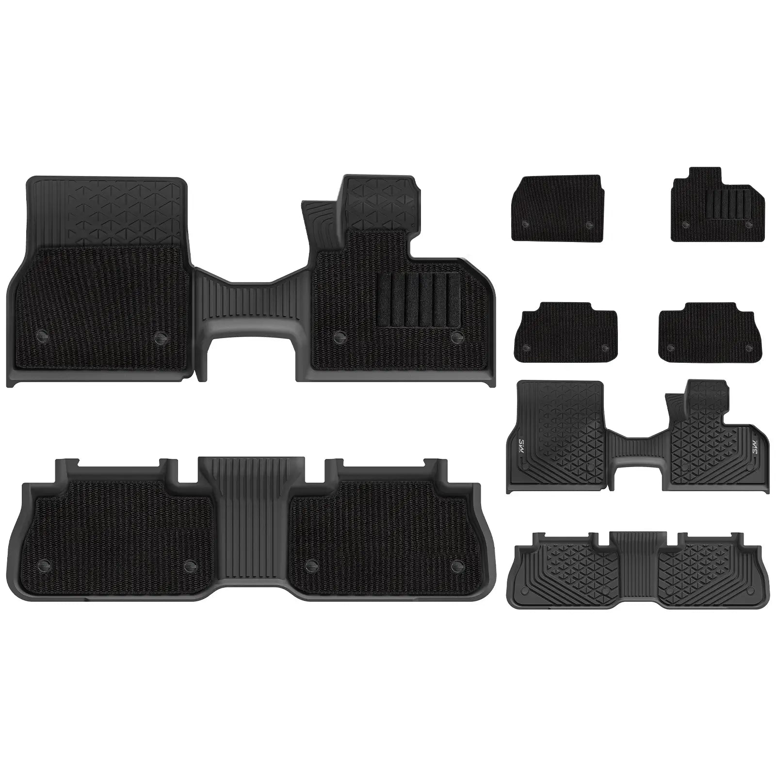 3W All Weather Floor Liners for BMW iX i20 2022-2025 RHD 3w 1st&2nd Row Mats+Carpets