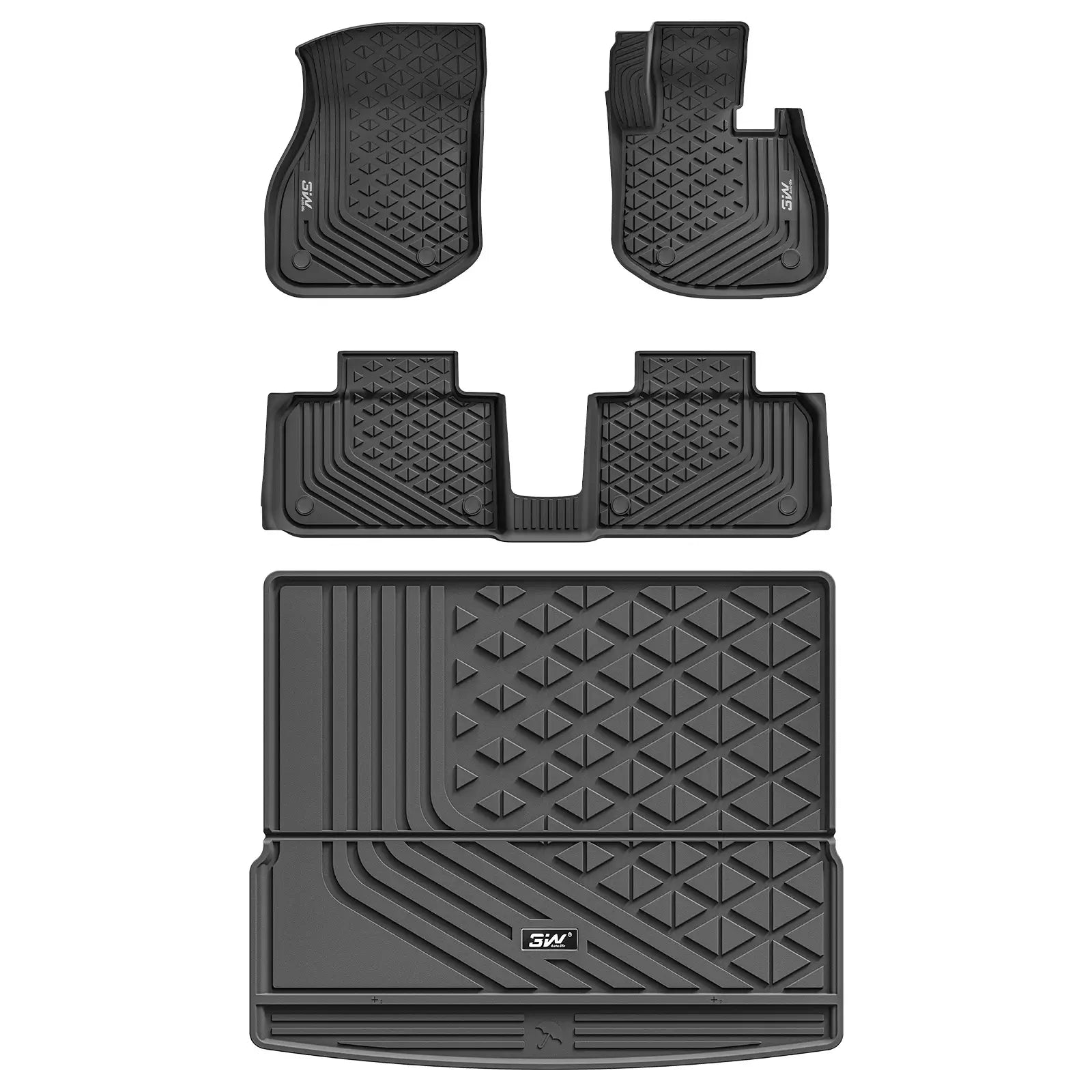 3W All Weather Floor Liners for BMW iX1 U11 2023-2025 U11 RHD 3w 1st&2nd Row Mats+Boot Liners