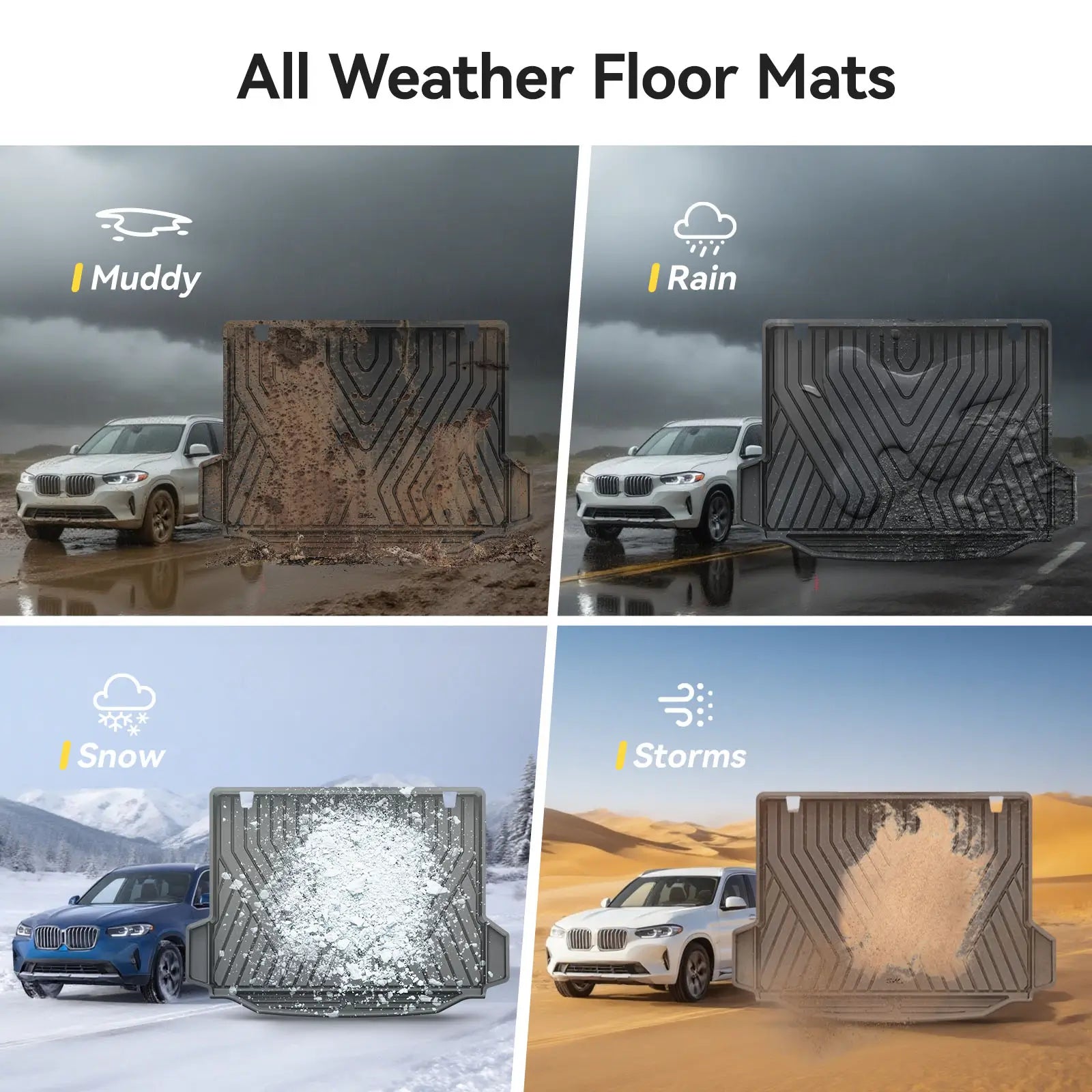 3W All Weather Boot Liner for BMW X4 G02 / X3 G01 2018-2024 3w