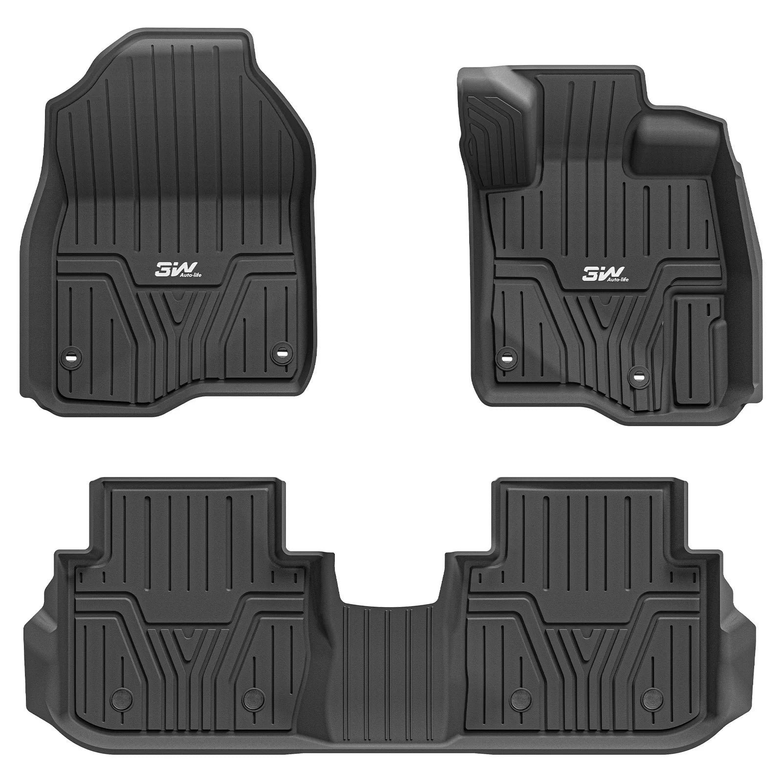 3W All Weather Car Mats For Honda CR-V Sixth 2023-2025 3Wliners 1st&2nd Row Mats