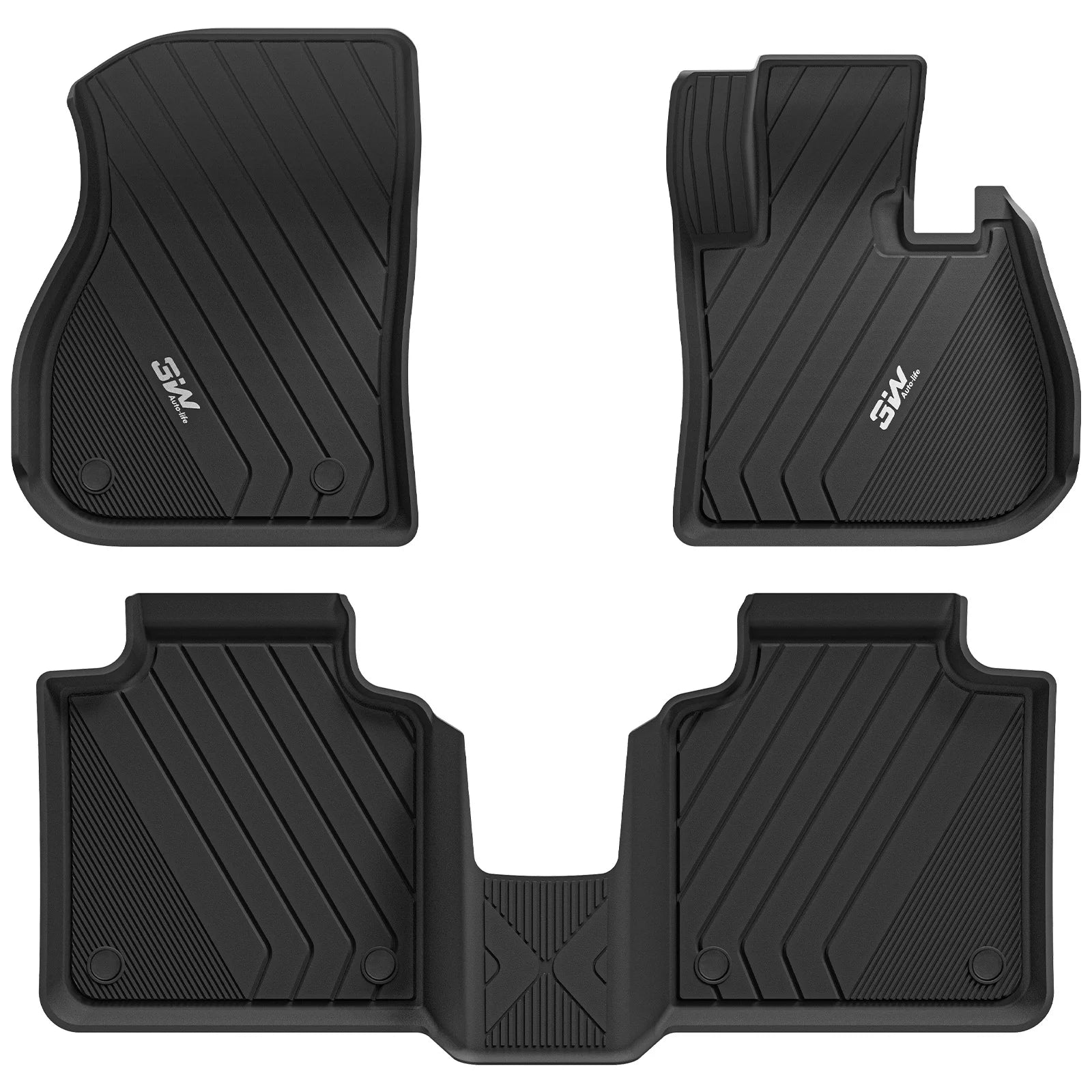 3W Custom All Weather Car Mats for BMW X1 2023-2026 U11 RHD (Not For 18d and xdrive 25e petrol hybrid) 3w 1st&2nd Row Mats