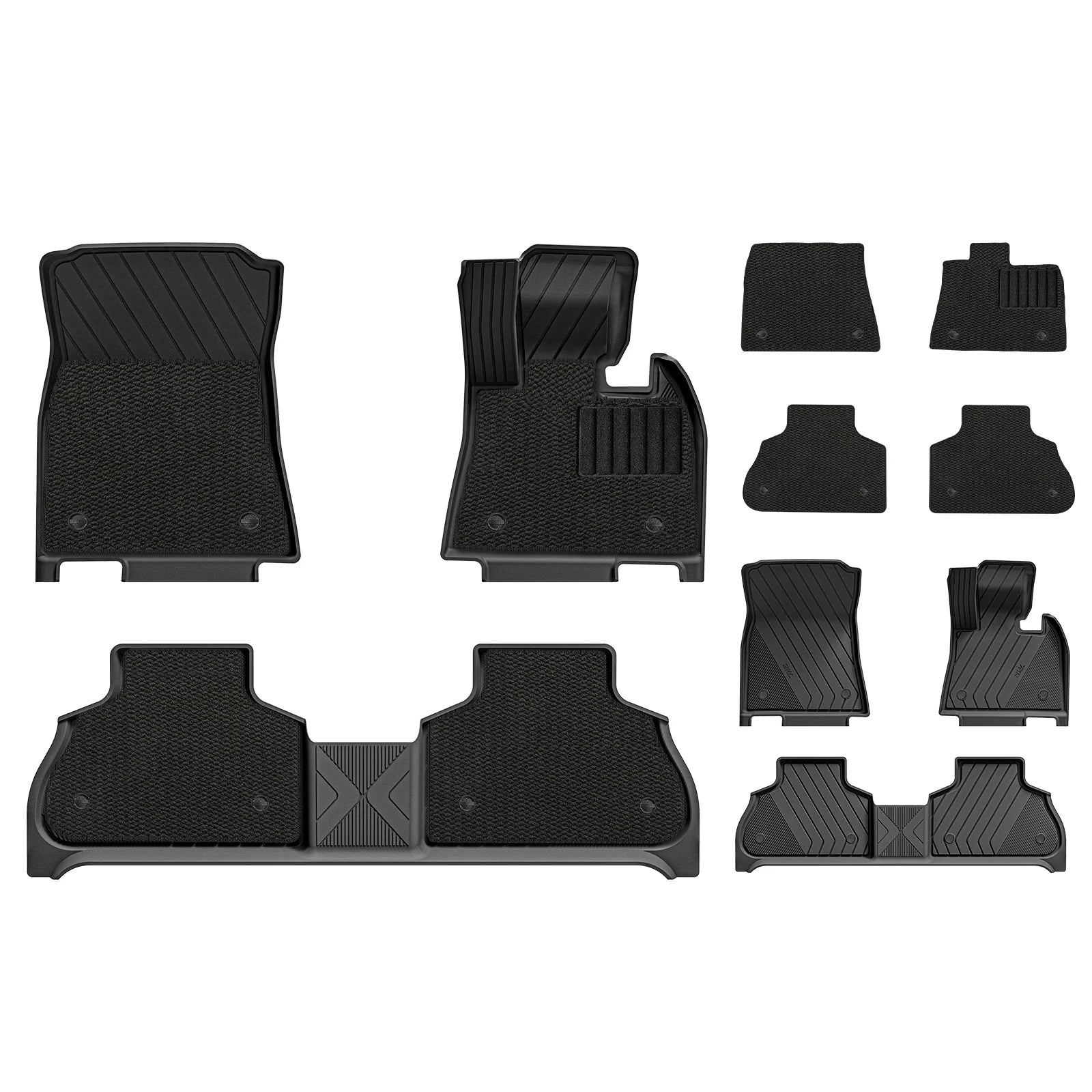 3W Custom All Weather Car Mats for BMW X5 New 2019-2026 G05 RHD 3w 1st&2nd Row Mats+Carpets