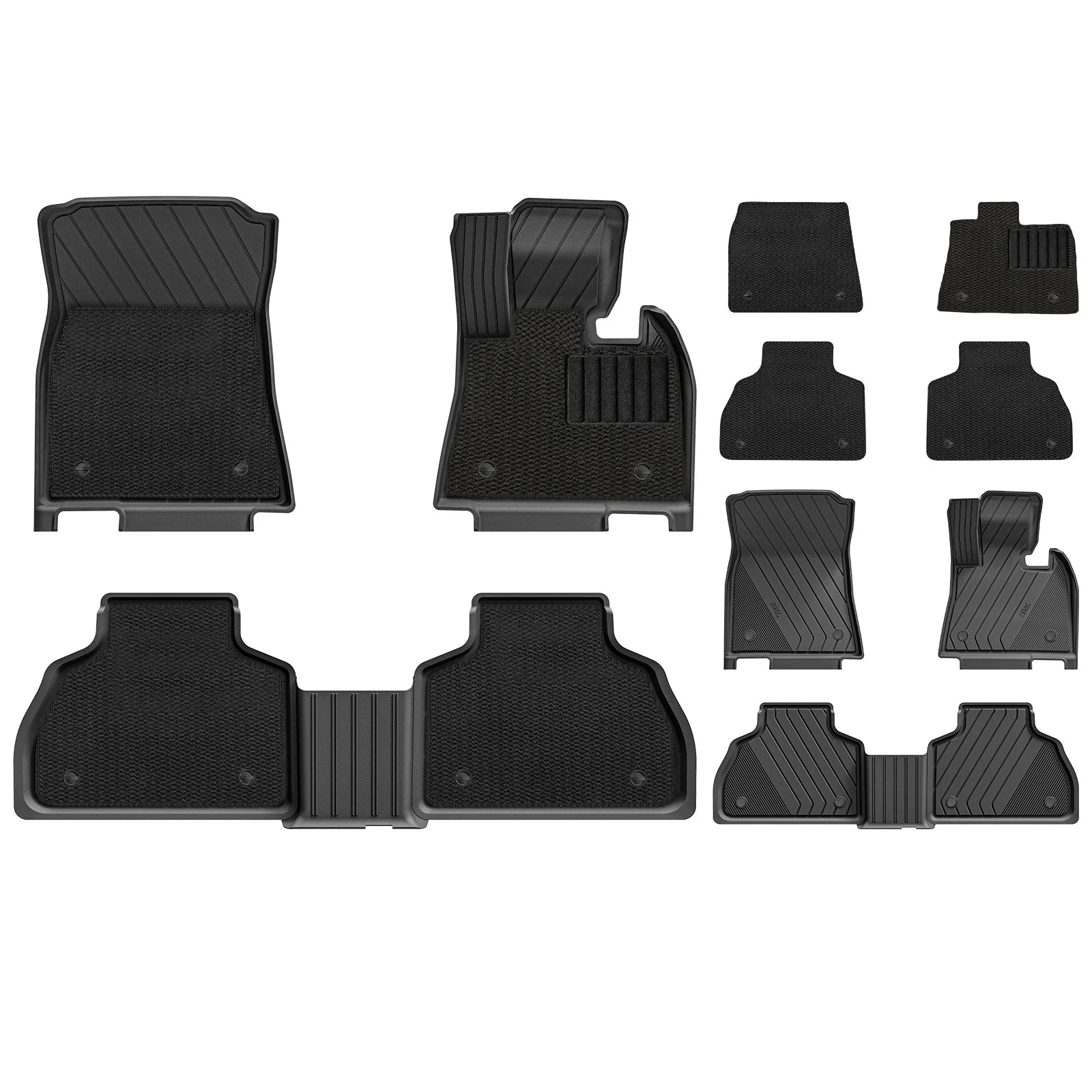 3W Custom All Weather Car Mats for BMW X7 2019-2026 RHD 3Wliners UK 7 Seats 1st&2nd Row Mats+Carpets