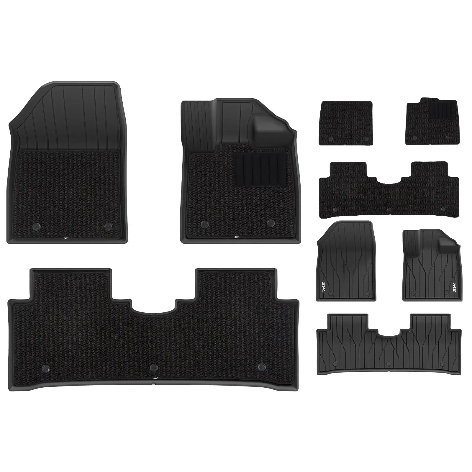 3W All Weather Car Mats For BYD ATTO 3 Yuan Plus 2022-2025 3Wliners 1st&2nd Row Mats+Carpets