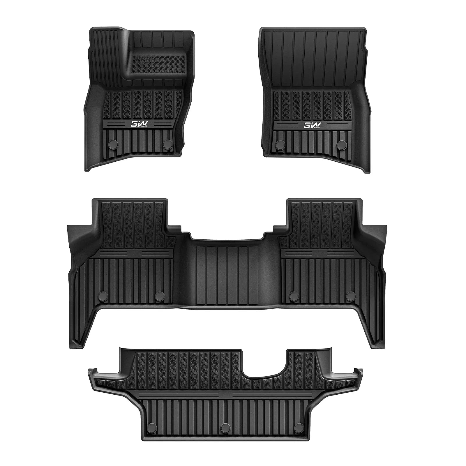 3W All Weather Car Mats For Land Rover Defender 130 2020-2024 3Wliners 1st&2nd&3rd Row Mats