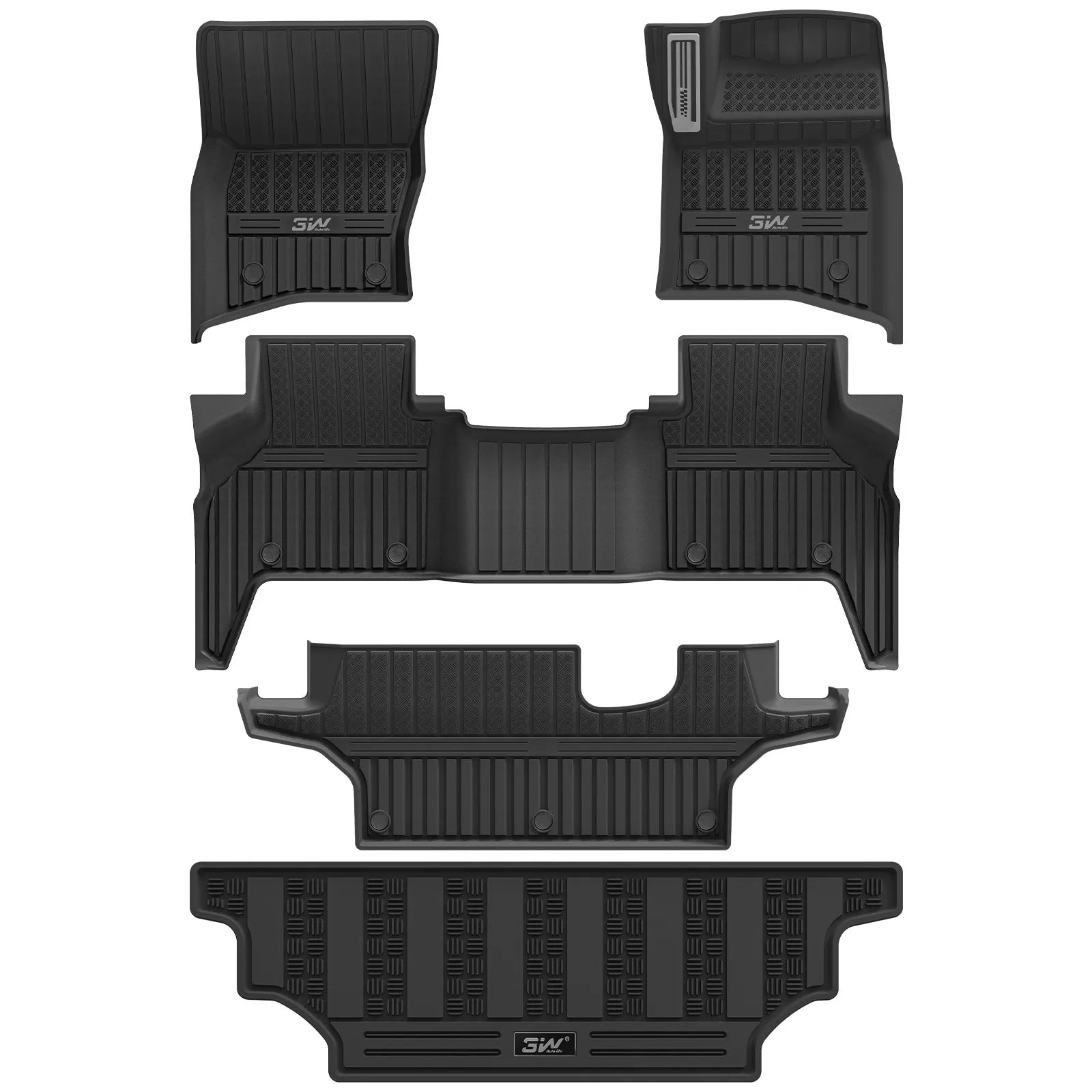 3W All Weather Car Mats For Land Rover Defender 130 2020-2026 (For 8 seater only) RHD 3Wliners 1st&2nd&3rd Row Mats+Boot Liner