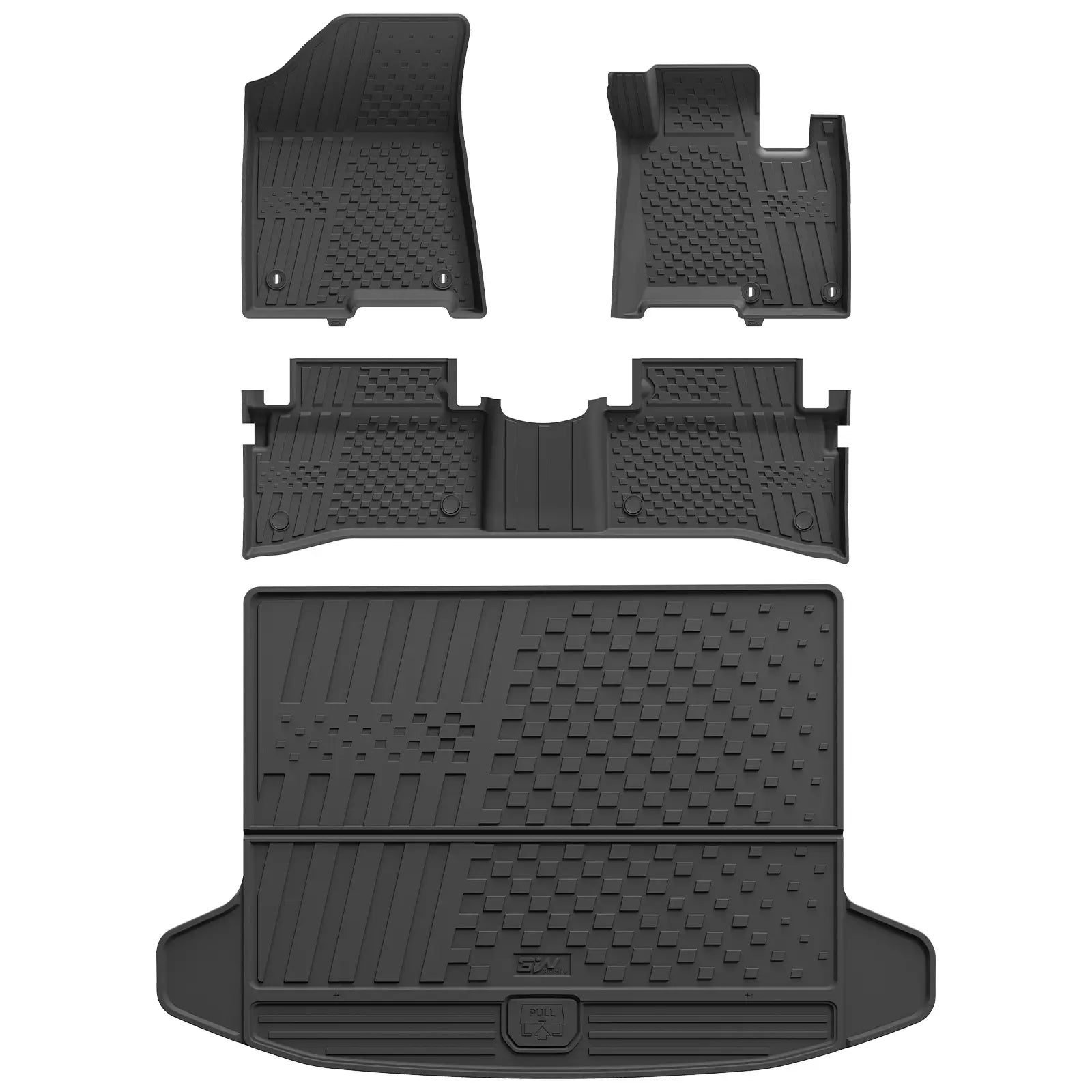 3W All Weather Car Mats for Kia Sportage Plug-in Hybrid 2023-2026 RHD 3Wliners UK 1st&2nd Row Mats+Boot Liners