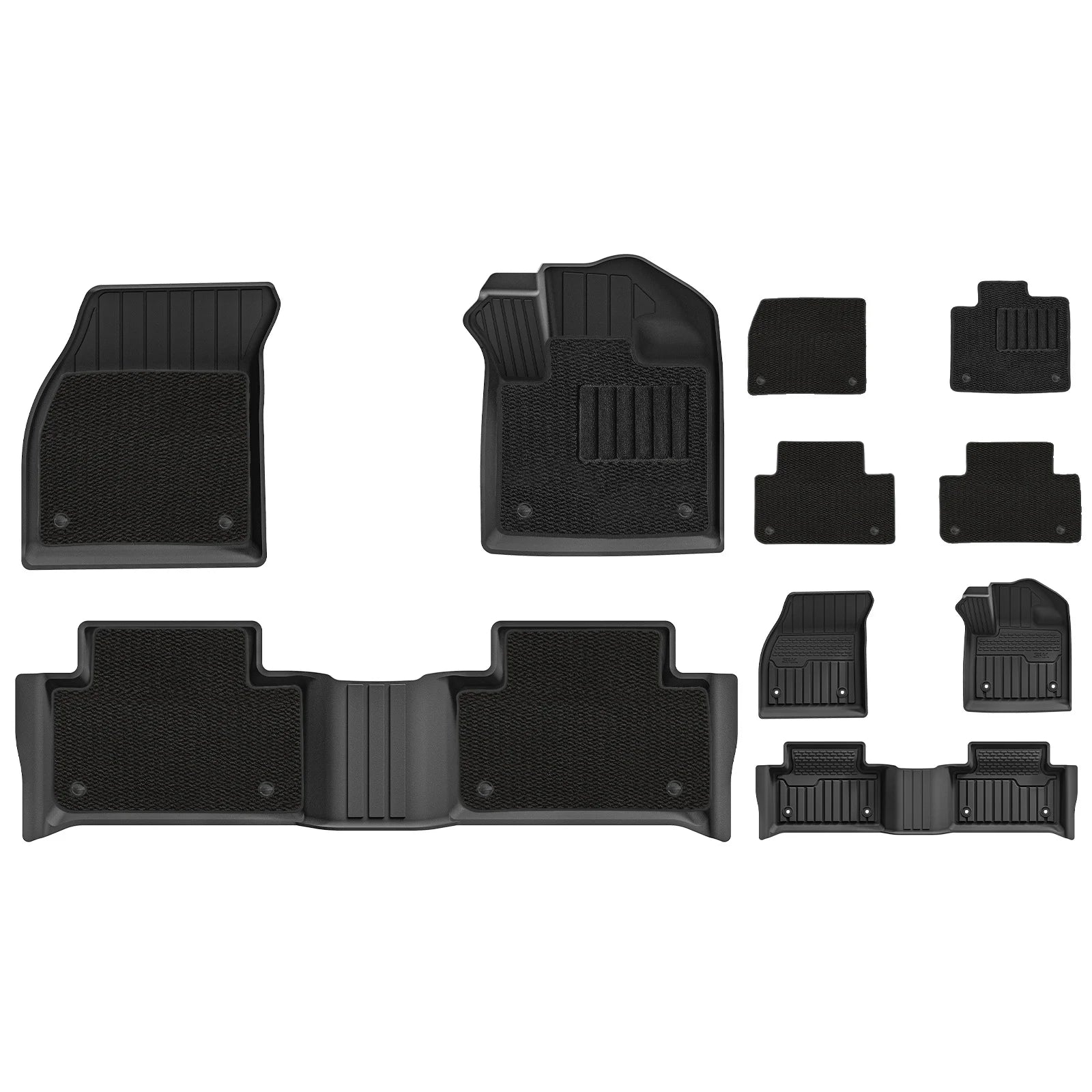 3W Custom All Weather Car Mats for New Range Rover Evoque 2021-2026 RHD 3w 1st&2nd Row Mats+Carpets