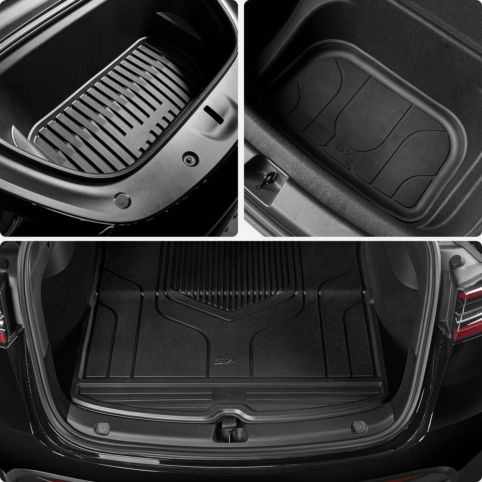 3W Custom All Weather 3PCS Boot Liners for Tesla Model Y 2021-2024 (Not Fit New 2025 Model Y Juniper) 3w