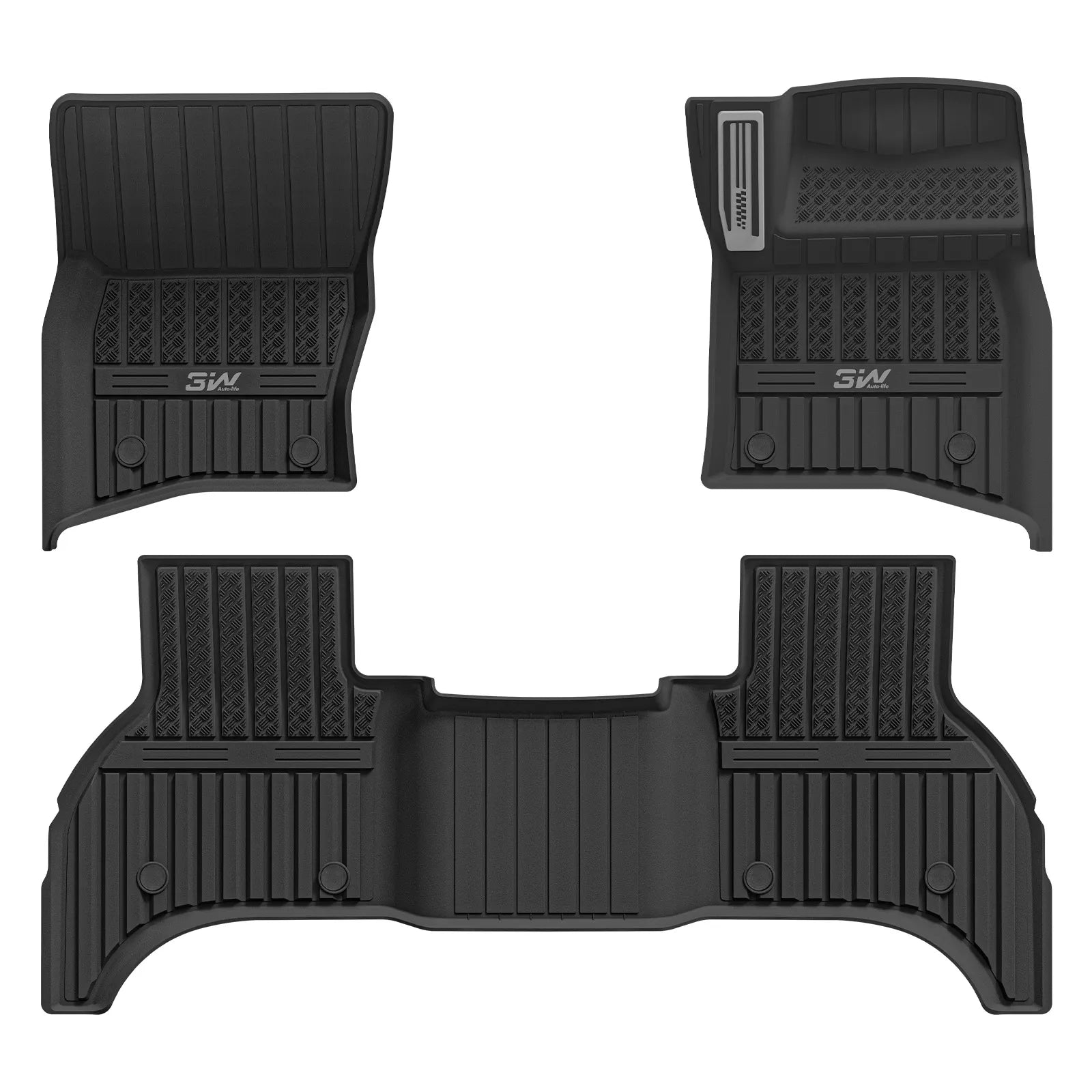 3W Car Mats for Land Rover Defender 110 5-Seater 2020-2026 RHD 3Wliners 1st&2nd Row Mats (Metal Pedal)