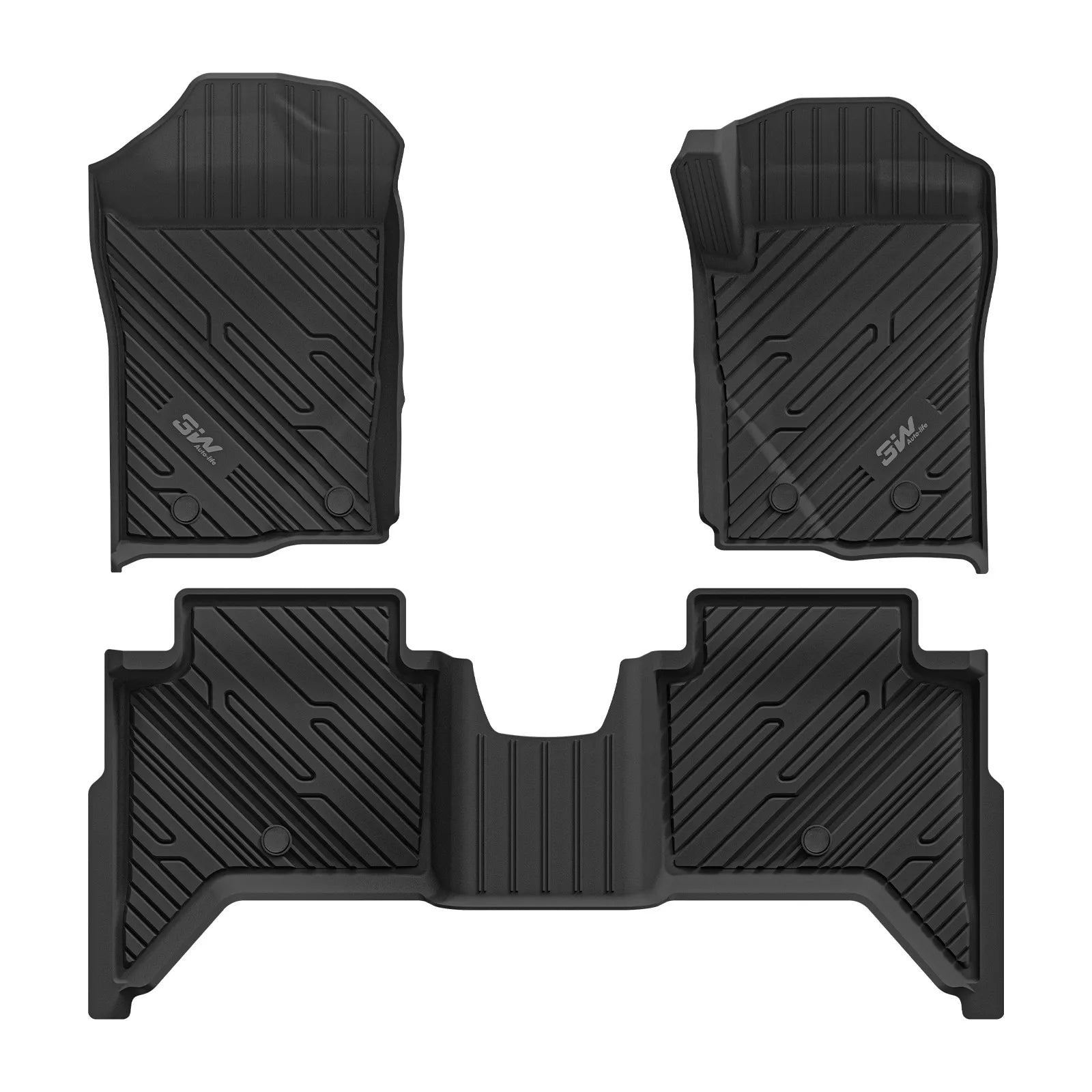 3W Car Floor Mats for Ford Ranger T9 / T6.2 2023-2026 RHD 3Wliners PHEV 1st&2nd Row Mats