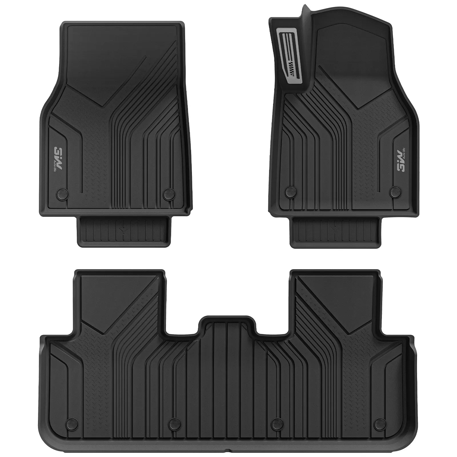 3W All Weather Auto Mats For Tesla Model Y Juniper/Premium/Performance 2025-2026 RHD 3Wliners UK 1st&2nd Row Mats (Metal Pedal)