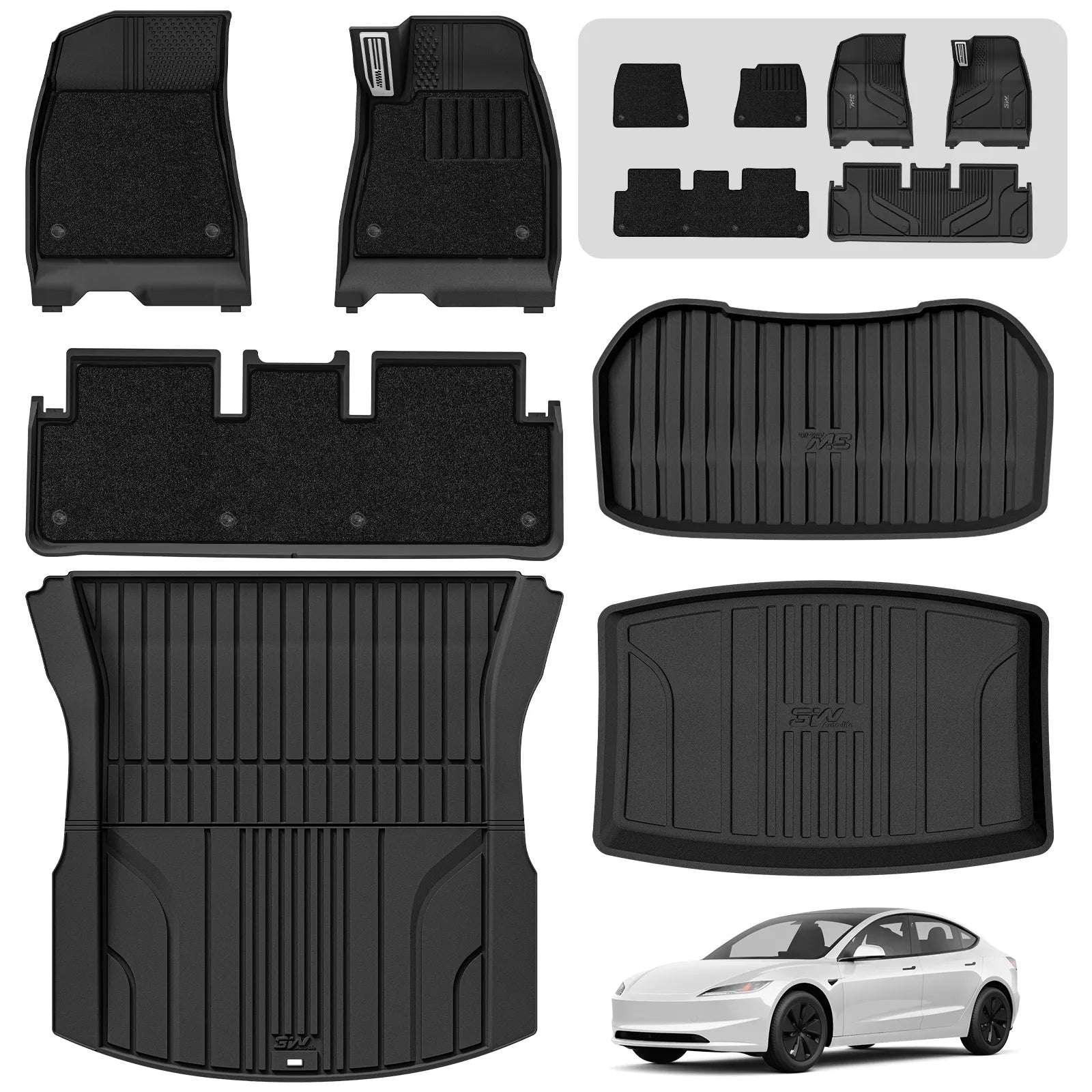 3W Custom Car Floor Mats for Tesla New Model 3 Highland 2024-2026 RHD - 3Wliners UK