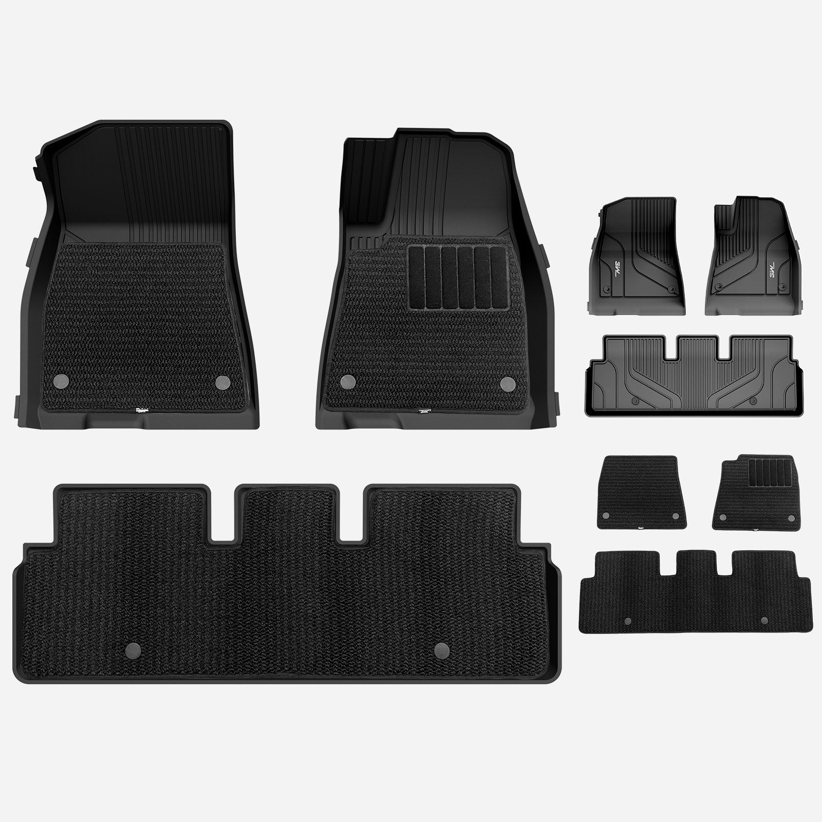 3W Custom Car Floor Mats All Weather Double Layer Carpeted Floor Liners for Tesla Model 3 2019-2024 RHD  3w   