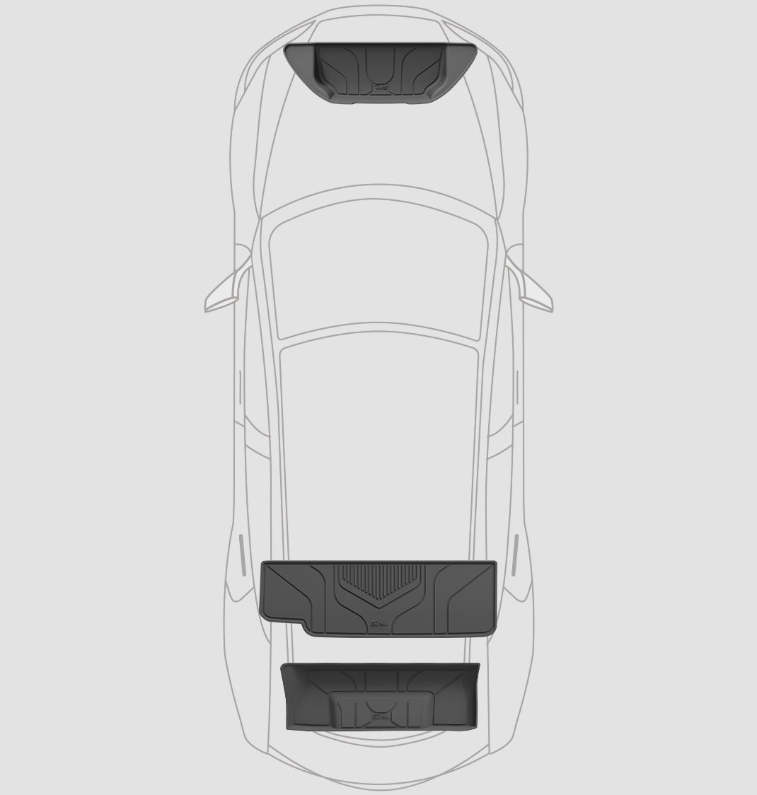 3W Custom 3PCS Boot Liners All Weather for Tesla Model X 6 Seats 2023 2024  3w   