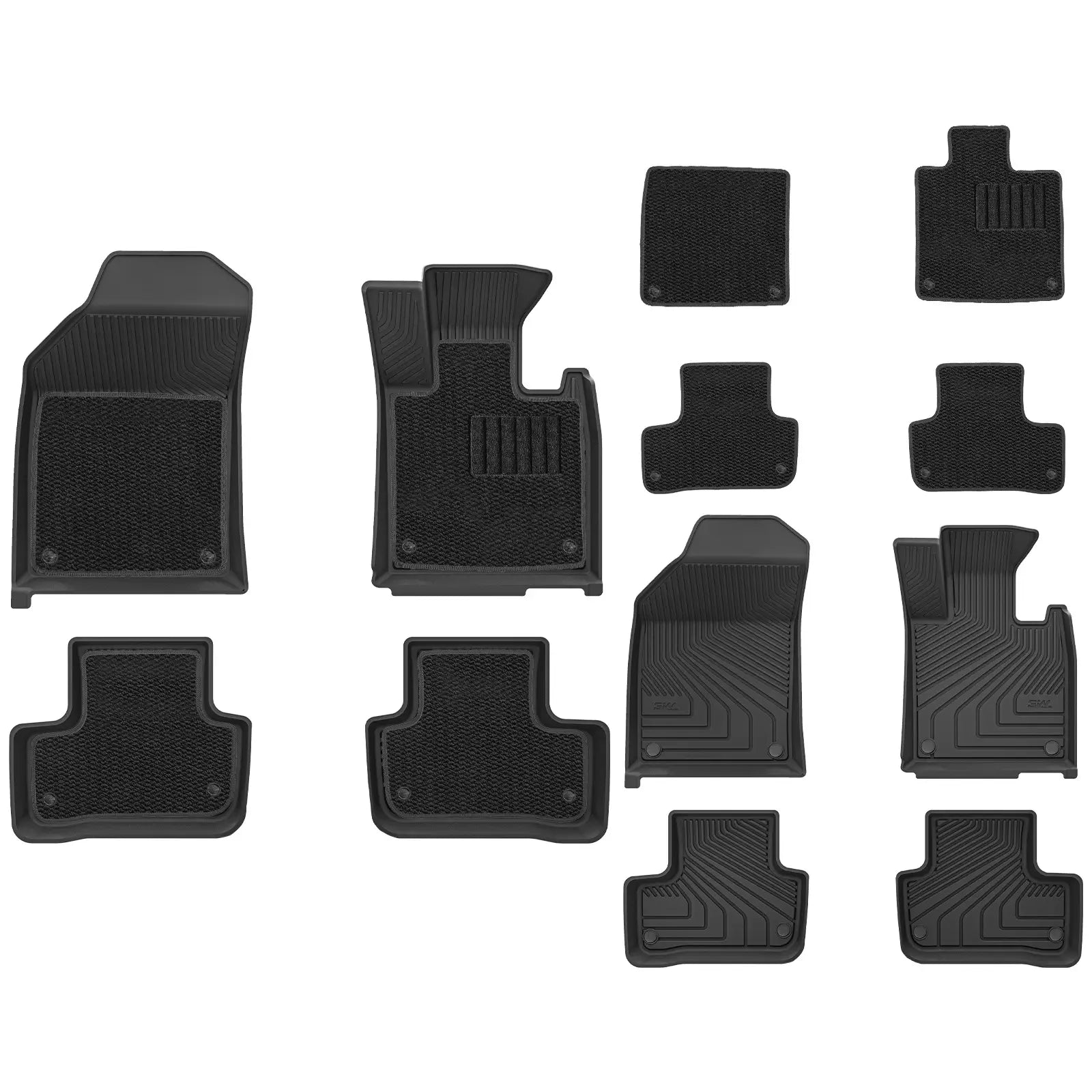 3W Custom All Weather Car Mats for Volvo XC60 2019-2026 RHD 3w Plug-in Hybrid 1st&2nd Row Mats+Carpets